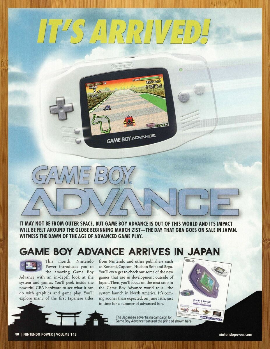 2001 GBA Game Boy Advance Console & Games Print Ad/Poster Official Promo  Art!