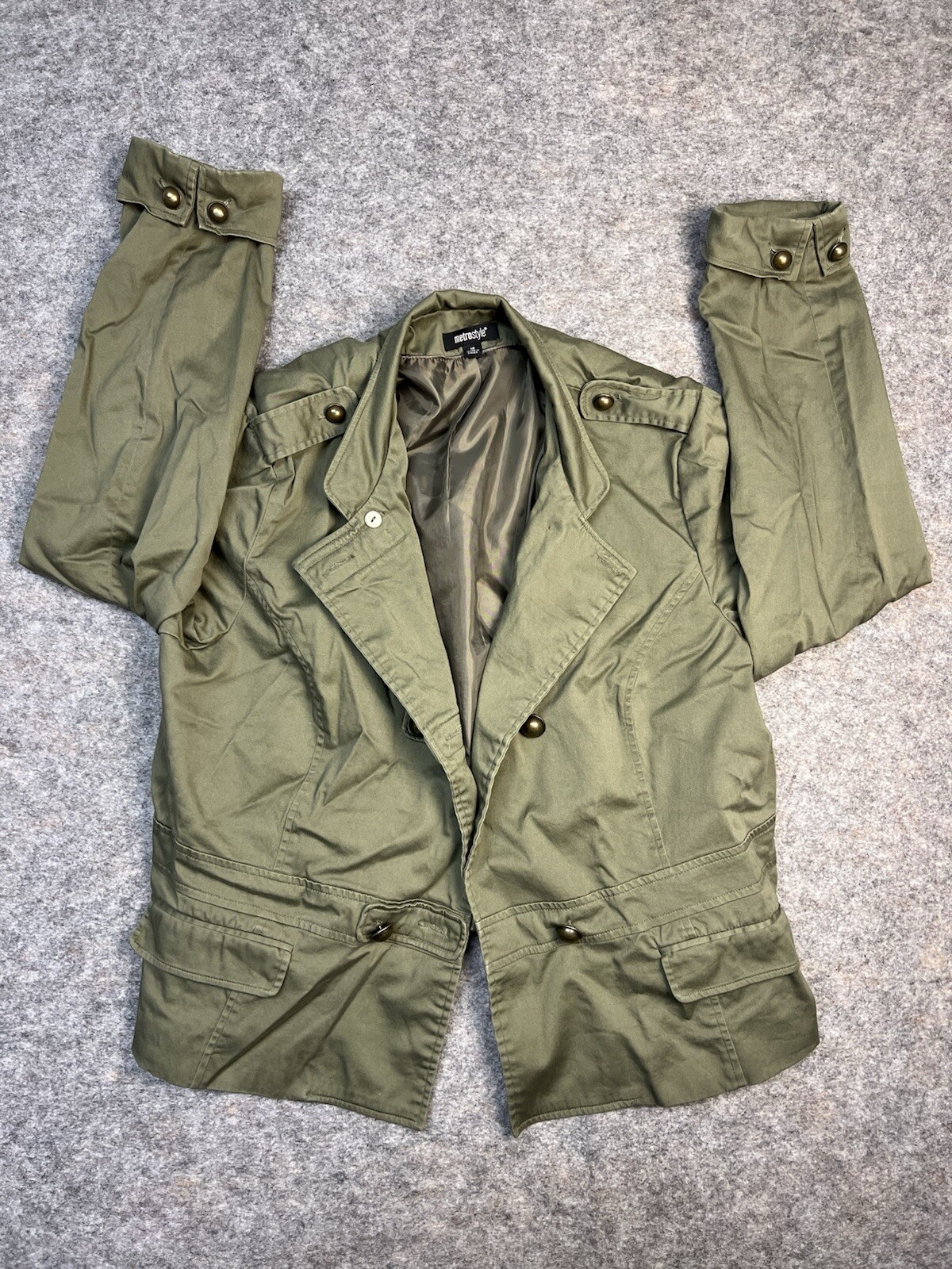 Metrostyle Women’s Sz 18 Front Buttons Jacket Green ( See Pictures)