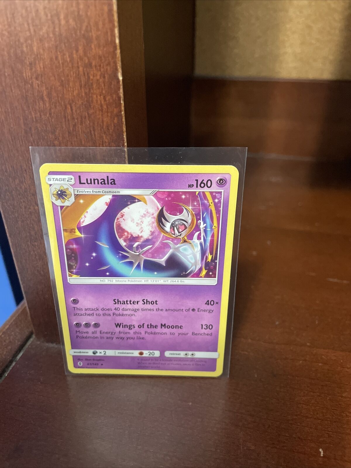 Pokemon Card LUNALA 61/145 Rare Sun & Moon 2 SL2 Guardians Ascending FR