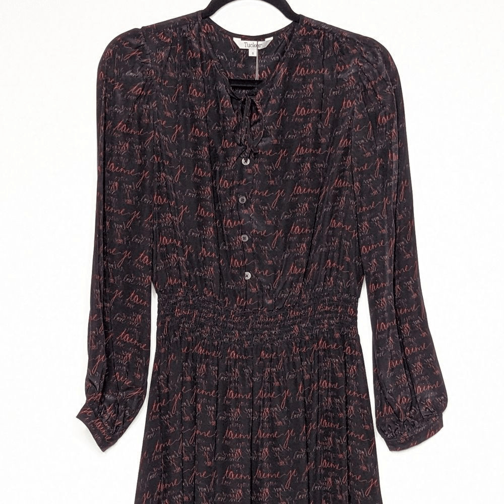 Vestido Juliette Love Letters en Seda Crepe de Chine Midi Mangas Largas