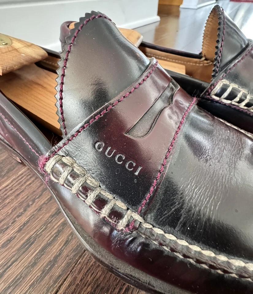 Полированные мокасины Gucci размер 9 сделано в Италии винтажные редкие ✨ - Изображение 3 из 4