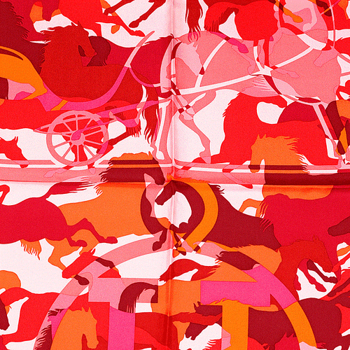 Foulard officiel Hermès EX-LIBRIS EN CAMOUFLAGE 90cm soie BENOIT PIERRE EMERY