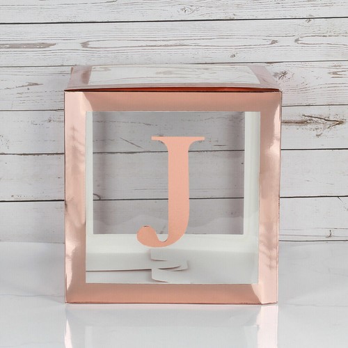 ROSE GOLD BALLOON BOX TRANSPARENT BIRTHDAY BABY SHOWER WEDDING DECORATIONS FOIL - Picture 11 of 28