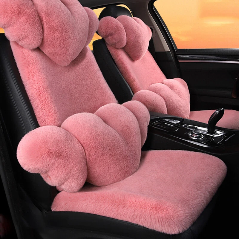 Universal Fluffy Faux Fur Single Seat Plush Car Cushion Thick Wool Cover  /Pillow