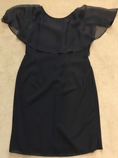 After Dark Black  Dress Lined Sheer Over Shoulders Size 12