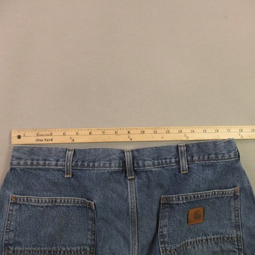 Carhartt Shorts Mens 34 Pockets Chino Outdoors Workwear Casual Blue Vintage - Picture 6 of 10