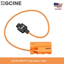 ZGCINE MD-P4 D-Tap Splitter Cable 180°Rotatable D-Tap Male Plug to 4 D-Tap Femal