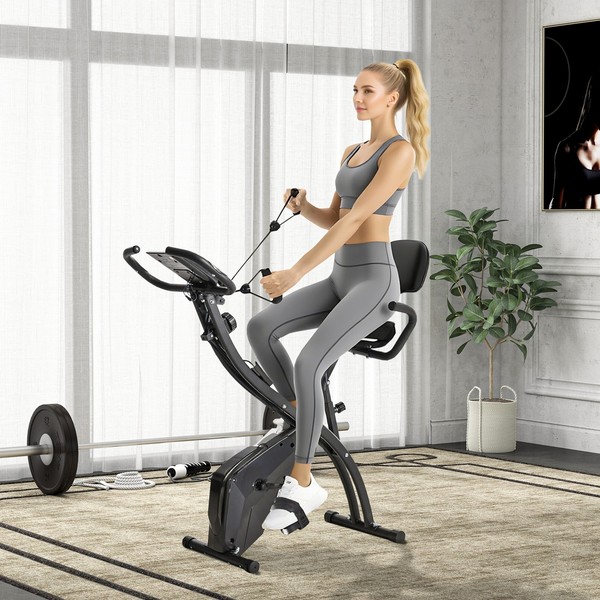 Homcom Heimtrainer X-Bike Fahrradtrainer Lcd-Display Klappbar Schwarz-image