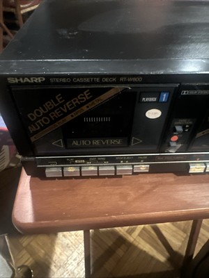 Sharp RT-W800 Dual Cassette Deck Auto Reverse Hi Speed Works Clean