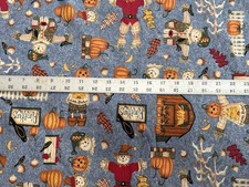 VINTAGE Pumpkins and Scarecrows by Leslie Beck for VIP Fabrics - BTHY: 18 x 44