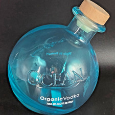 Ocean Organic Vodka  Blue Bottle w/ Stopper 750ml Hawaii EMPTY