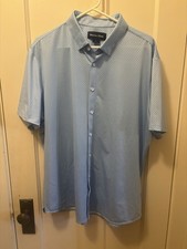 Mizzen Main Shirt Mens XL Classic Fit Short Sleeve Button Shirt Blue Multicolor