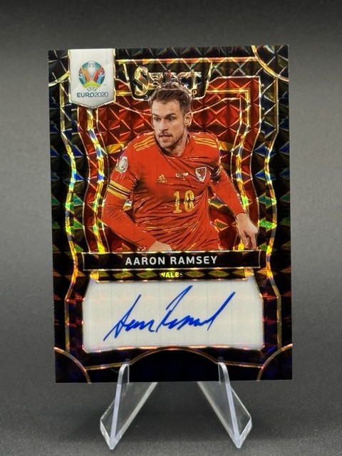 2020 Select UEFA Euro Aaron Ramsey Select Signatures Black Prizm Auto 1/1 Wales