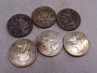 Vtg 1962 Canadian Canada 80% Silver Dollar Coin Set Uncirculated x6 Collection