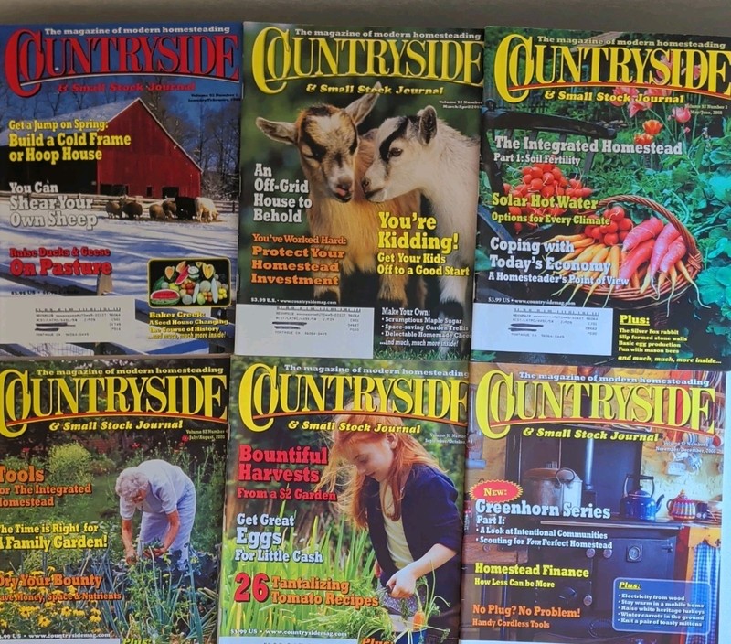 Countryside & Small Stock Journal Lot of 6 Entire Year 2008, Great Condition
