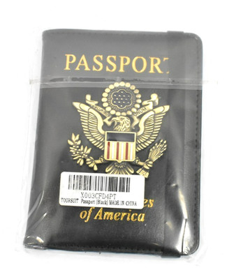 Toursuit RFID Blocking Passport Holder Leather Travel Wallet w 3D Emblem Badge