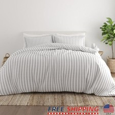 Soft Microfiber Duvet Cover Set 3-Piece King Pillow Shams Durable Fade Resistant