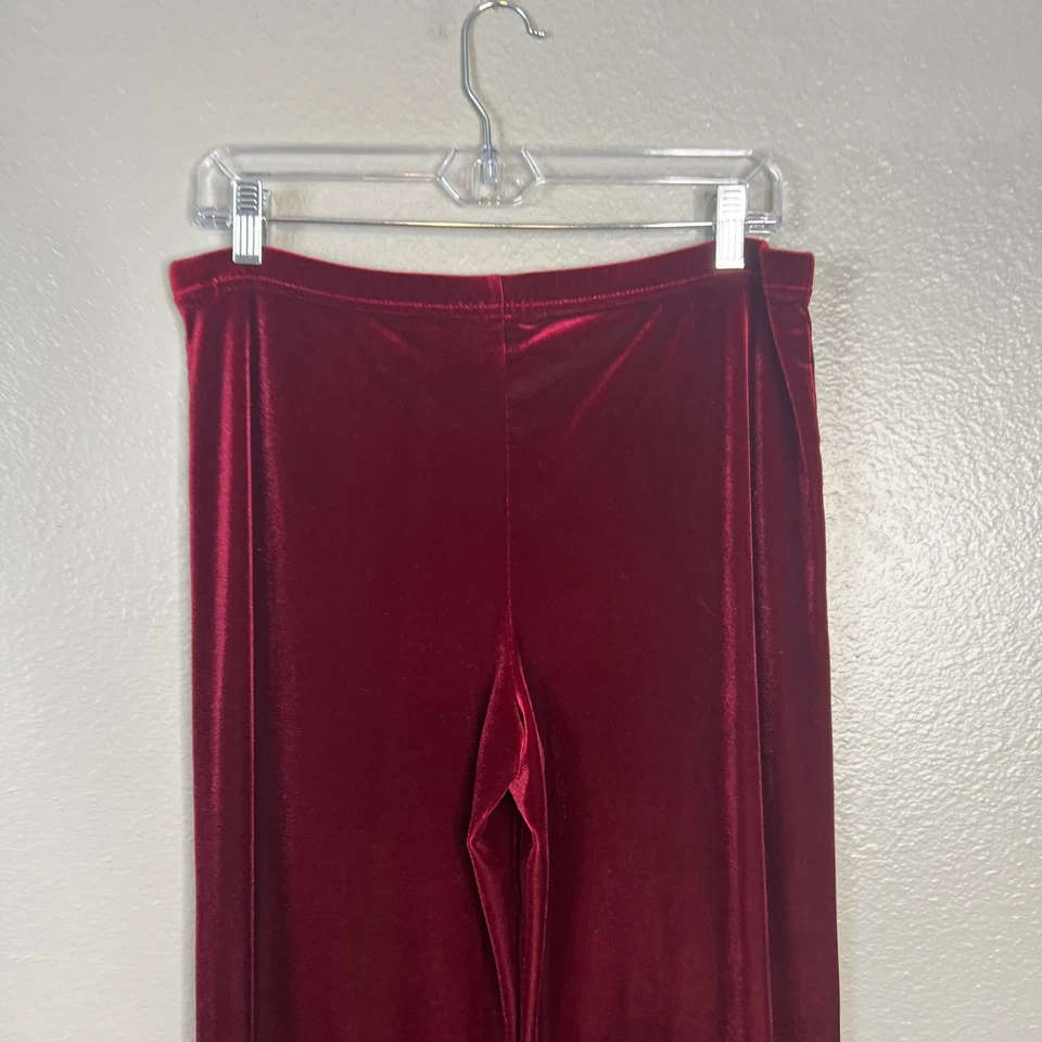 Винтажные повседневные угловые бархатные брюки размер S прямые штанины без застежек бордовые - Изображение 4 из 4