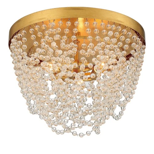Crystorama Lighting Group FIO-A9103-CL Fiona 3 Light 14"W Flush - Gold - Picture 2 of 6