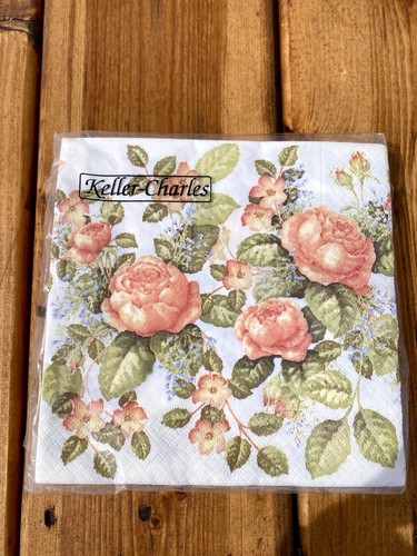 Keller-Charles Victorian Roses Paper Napkins 20 Ct. 13”x13” - Picture 4 of 4