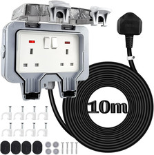 Outdoor Extension Lead Waterproof 10M, External Power Electrical Cable, outside 