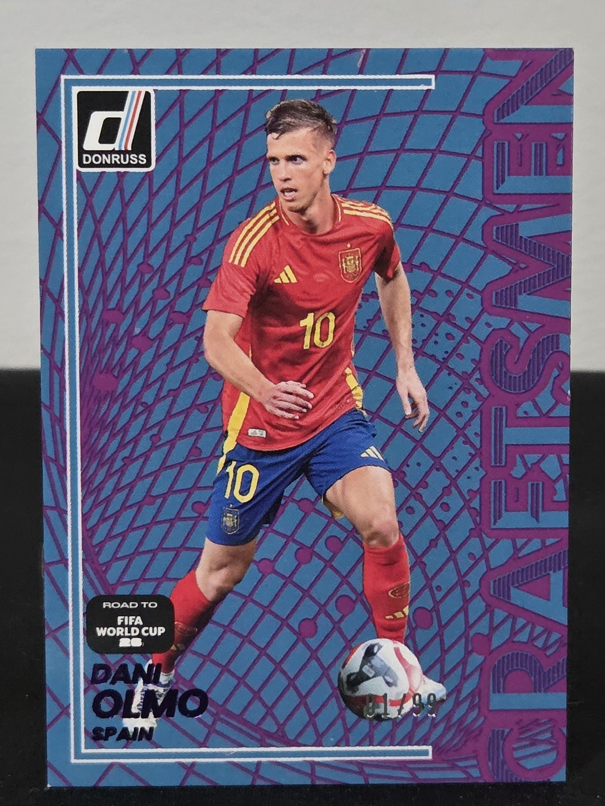 Dani Olmo 2025-26 Donruss Road to FIFA World Cup #21 Craftsmen Purple #1/99