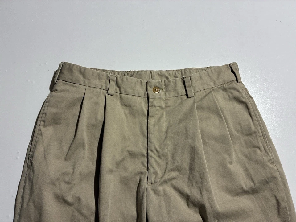 Bills Khakis M2P Pleated Chinos 35x Made in USA Cotton Twill Classic Fit - Imagem 3 de 4