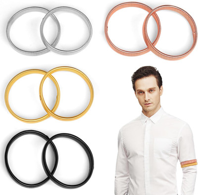 4 Paar Ärmelhalter Damen Herren Elastische Anti-Rutsch-Hemd Ärmelhalter Fixiert