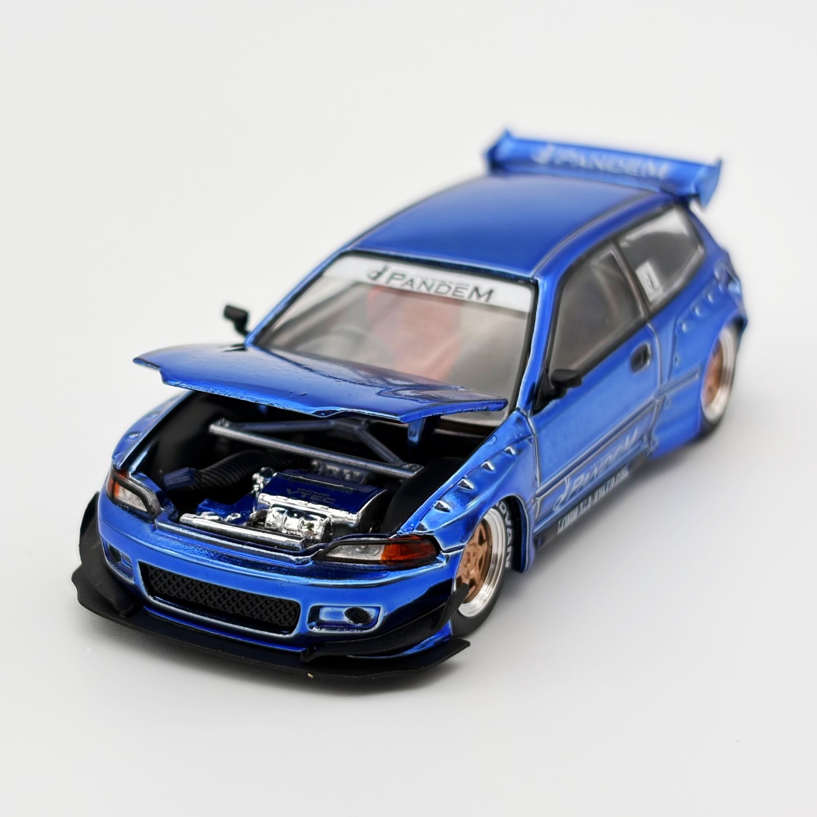 Pop Race 1:64 Pandem Civic EG6 Chrome Blue #206