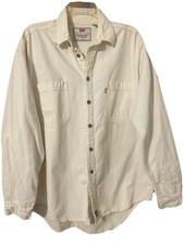 Vintage 90s Levi s Red Tab Men s Large White Long Sleeve Shirt W/Metal Buttons