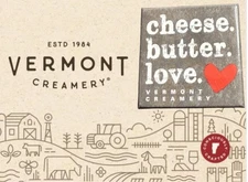 Vermont Creamery 2010s Cheese Butter Love Heart Pinback, 1.75x1.75” FREE SHIP