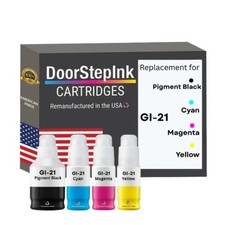 DoorStepInk Compatible Ink Bottle For Canon GI-21 PGBK 170ml CMY 70ml-USA