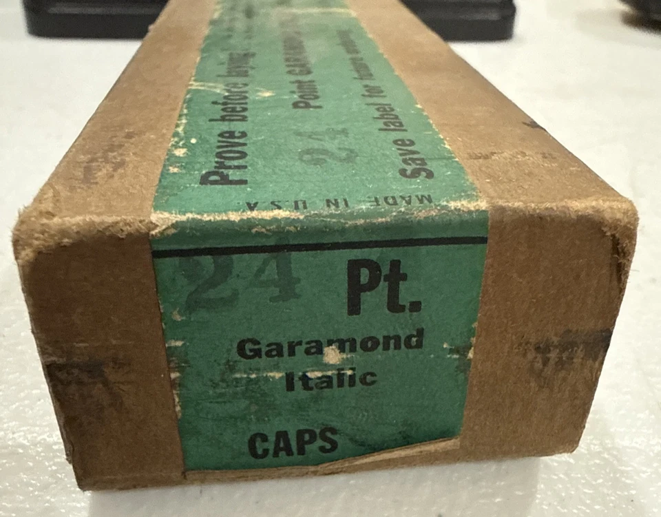 24 Point GARAMOND ITALIC (460) CAPS ATF American Type Founders NOS - Image 2 of 4