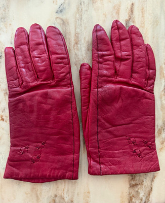 Damen Lederhandschuhe in Rot | Gr. 7