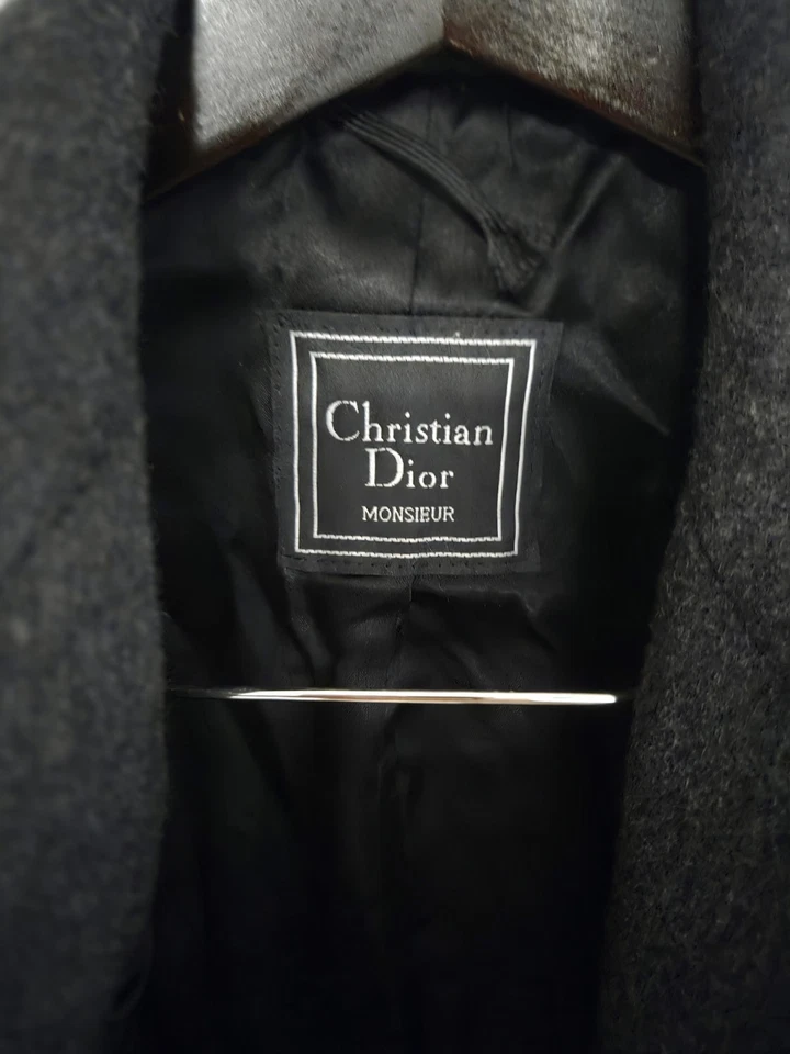 Vintage Christian Dior Monsieur double-breasted wool overcoat Size M - Image 4 of 4