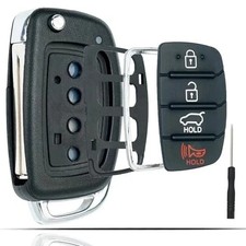 Flip Key Fob Shell Case Replacement Fits for Hyundai Sonata Santa Fe 2013-2020