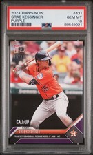 PSA 10 Grae Kessinger 2023 Topps Now #431 Purple SP #25/25 Rookie Card. rookie card picture