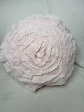 Pottery barn Monique Lhuillier Rosette Tulle Pillow 16” Diameter Blush/pink