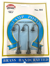 Model Power HO Lamp Posts Lighted Accessories Brass Handcrafted No. 501