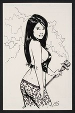 11 x 17 Original Art Koni Waves Sketch Stephen Sistilli SIGNED Arcana Comics