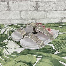 BEBE NWT Girl's Sparkle Pink Strap Sandal Shoe sz XL 4/5 BBPCG0037