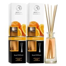Reed Diffuser Orange - 2x3.4 Fl Oz - Fresh Room - Long Lasting Fragrance - Sc...