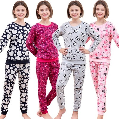 GOSO Pyjama voor meisjes 8-9 9-10 11-12 12-13 14 jaar, opdruk, lange