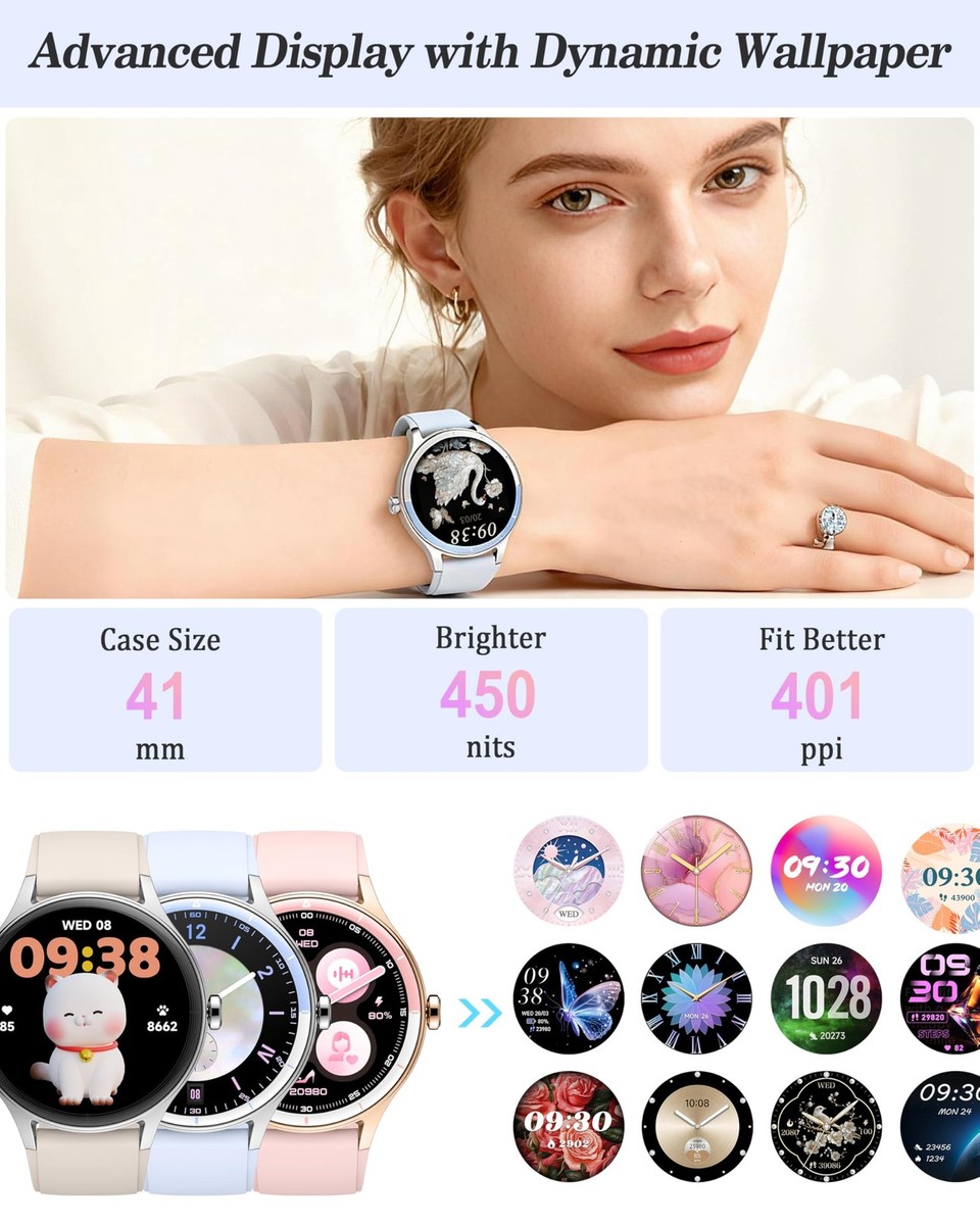 Smart Watch for Women, Ladies & Men, 1.27'' Fitness Watch [41mm