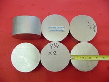 6 Pieces 4-1/4" ALUMINUM 6061 ROUND ROD 2" LONG SOLID T6511 Extruded Bar Stock