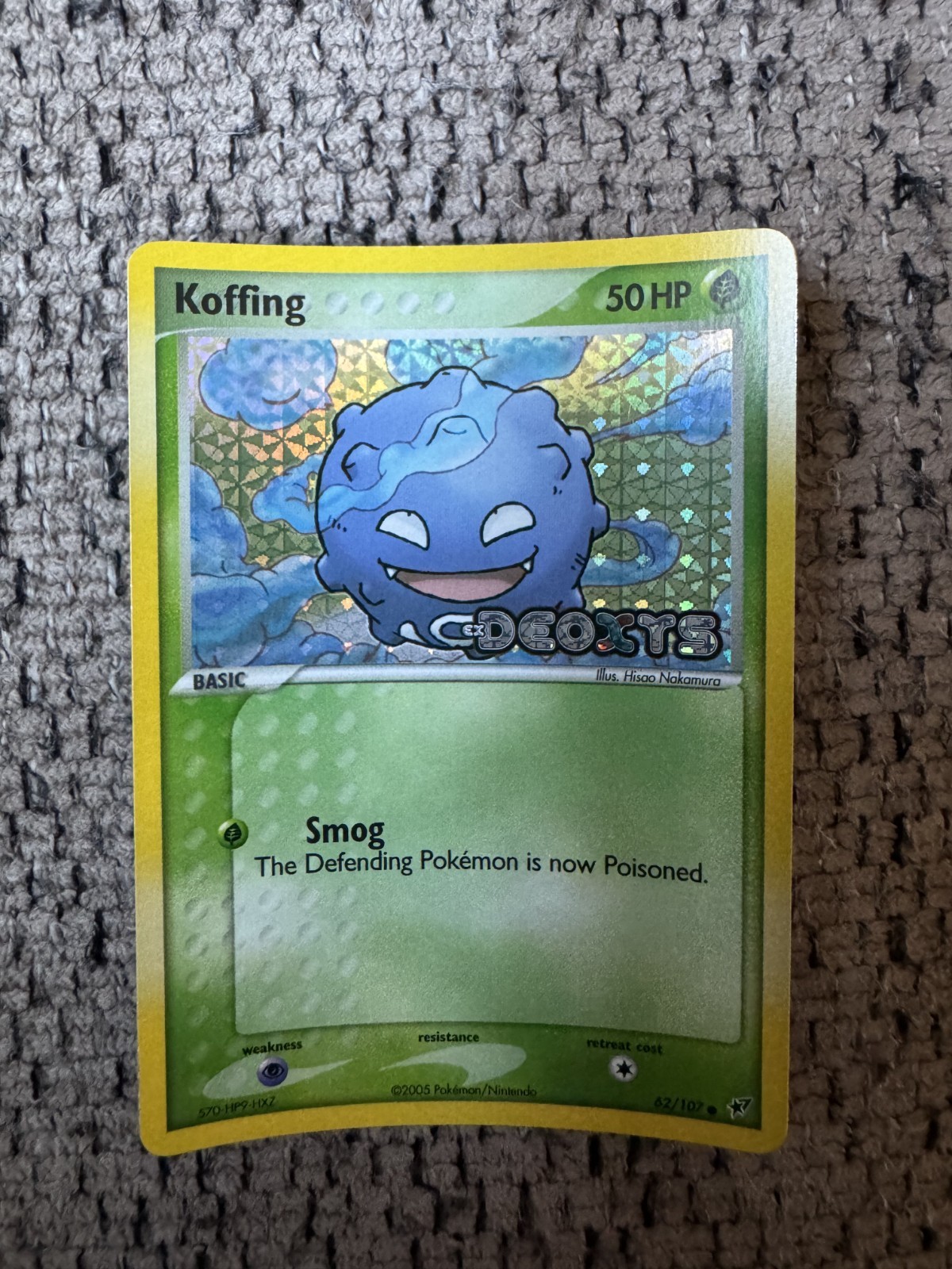 2005 Pokemon EX Deoxys #62 Koffing Reverse Holo NM Rare Vintage Card STAMPED