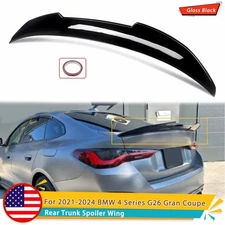 GLOSS BLK PSM STYLE HIGHKICK TRUNK SPOILER FOR 21-24 BMW G26 430i GRAN COUPE i4