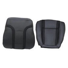 2pcs Driver Side Bottom and Top Lean Back Leather Seat Cover Black Compatible