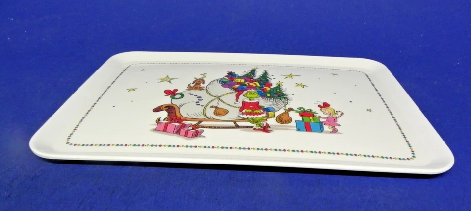 Bandeja para servir melamina "The Grinch Max & Cindy Lou" 13" x 9,5" Nueva Foto 3 de 4