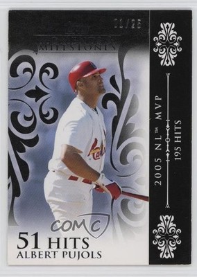 2008 Moments & Milestones Black 1/25 Albert Pujols (2005 NL MVP 195 Hits) i4v